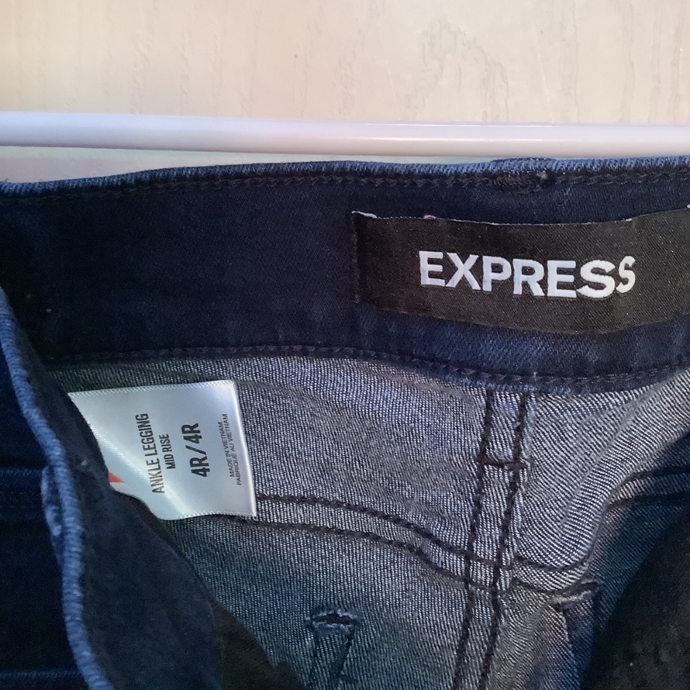 Women’s EXPRESS Jeans Stretch Ankle Legging Mid Rise Size 4R/4R - Picture 5 of 16